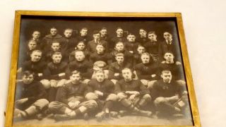 Vtg.  Antique Early 1900s Wisconsin High School Football Team Framed Photo 1916