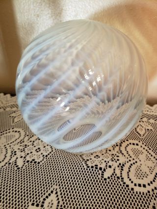 Vintage Antique Opalescent Swirl Glass Lamp Globe Ceiling Light Shade