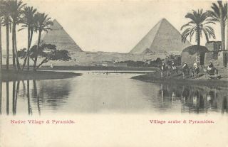 Egypt Native Village & Pyramids 1900s