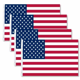 4 - Pack 4x6 American Flags W/ Grommets Usa United States Of America Us Stars