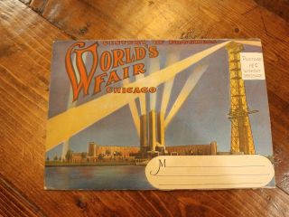 1933 Chicago World’s Fair Souvenir Folder Display Exhibit Postcard Buildings