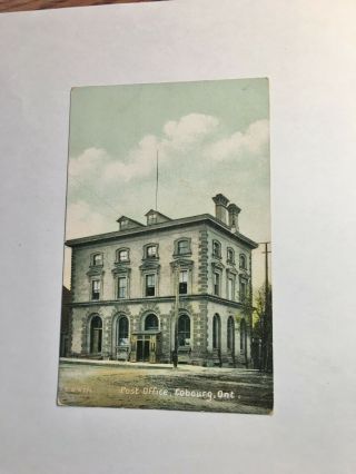 Cobourg Ontario Postcard Post Office Circa 1907 - 14 Post Mark 1911