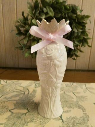 Lenox Breast Cancer 8 " Vase Porcelain Cream Ivory