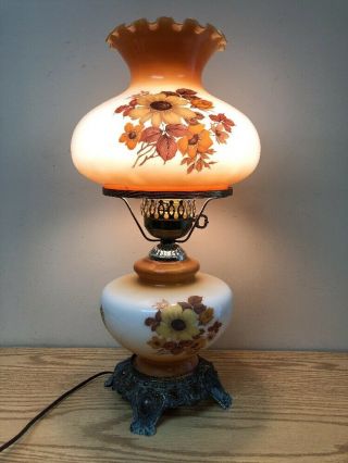 Vintage Glass Gwtw Hurricane Table Lamp