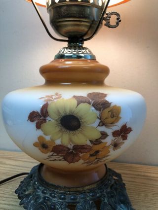 Vintage Glass GWTW Hurricane Table Lamp 3
