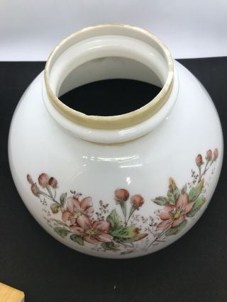 Oil Lamp Student Half Shade Aladdin Rayo Coleman B&H 10” Inch Fitter Floral 3