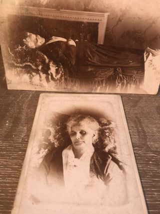 Antique 1890s Cabinet Card Photographs Post - Mortem Grandmother Pittsburgh