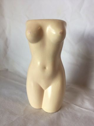Vtg Art Deco Risqué Playboy Nude Female Torso Ceramic Vase