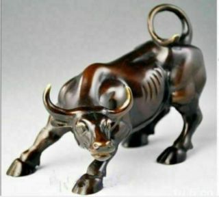 Wall Street Bronze Fierce Bull Ox Statue