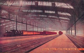 C22 - 1584,  Union Station,  Train Shed,  St.  Louis,  Mo. ,  Postcard.