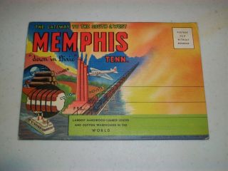 Vintage Postcard Souvenir Book - Memphis,  Tennessee