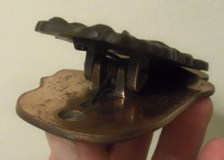 Antique JUDD cast iron LADY W/ LEAVES paper letter desk clip 5183 bronze plate 6
