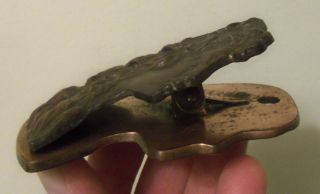 Antique JUDD cast iron LADY W/ LEAVES paper letter desk clip 5183 bronze plate 7