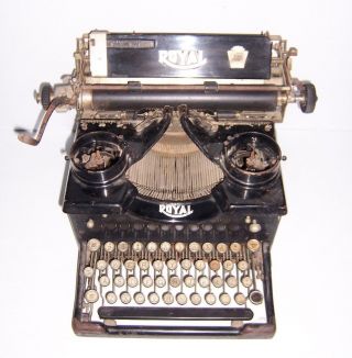 Antique Royal Model 10 Typewriter Single Beveled Glass Sides Serial X - 929260 3