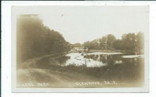 Glenwood Ia Iowa Rppc Postcard Lake Park Posted 1925