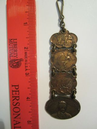Rare Teddy Roosevelt Metal Watch Fob 1904 Must View Pics