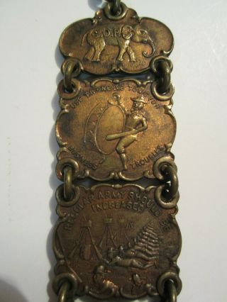 RARE Teddy Roosevelt Metal Watch FOB 1904 MUST VIEW PICS 3
