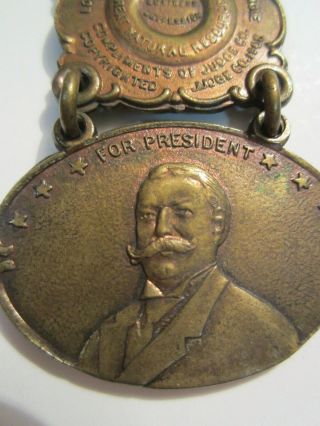RARE Teddy Roosevelt Metal Watch FOB 1904 MUST VIEW PICS 4