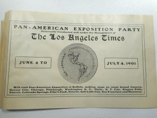 1901 Uncommon Pan - American Exposition Party Railroad Schedule Los Angeles Times