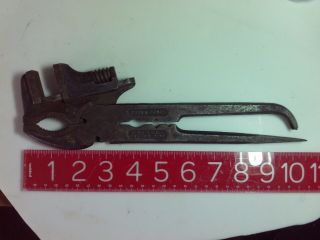 Vintage Mathews Never Stall Multi Tool Pliers Monkey Wrench Windmill Antique Odd