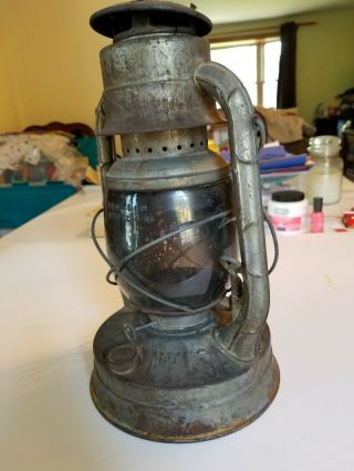 Vintage Dietz No.  2 D - Lite Kerosene Oil Lantern NY USA Orig Globe Railroad Barn 3