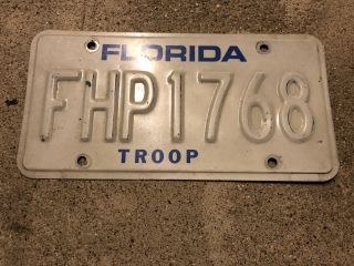 Obsolete Florida Highway Patrol License Plate State Police