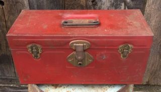 Antique Utilco Tool Or Tackle Box,  Union Tool Chest Co,  Usa Made