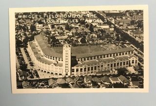 Wrigley Field Home Of Los Angeles Angeles Baseball Team 1930 - 50 Rppc Postcard