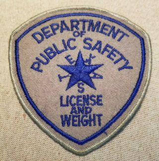 Tx Vintage Texas Department Of Public Safety License And Weight Patch (felt)