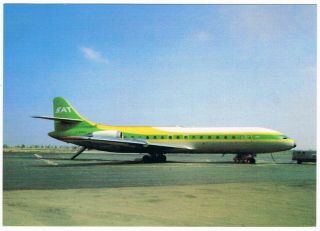 Postcard Sat Airline Issue Caravelle Airport Aviation Airways