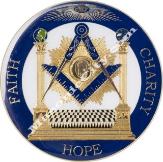 Z - 15 Pillars Faith Hope Charity Masonic Auto Emblem Freemasonry Car Lodge Mason