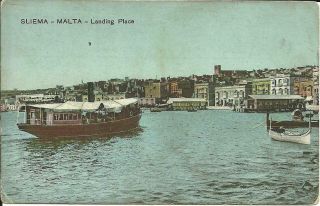 Sliema,  Malta - Landing Place (colour Printed Postcard) C1920