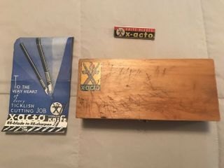 Vintage X - acto Knife Set in Wood Box w/Extra Blades 2