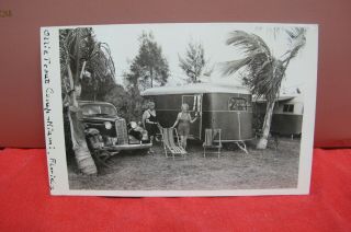 1937 Real Photo Postcard Ollie Trsut Camp Miami Florida