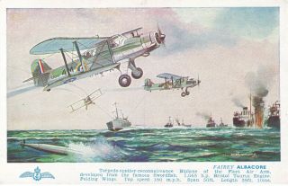Fleet Air Arm,  Fairey Albacore - Art Drawn By Bannister,  Salmon No.  4871
