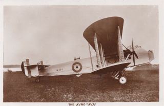 Ww1 British Biplane " Avro Ava ",  Real Photo