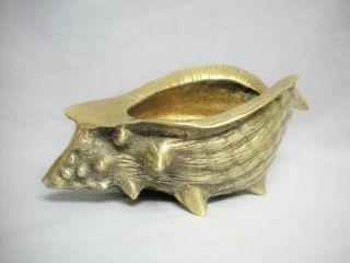 Heavy Solid Brass Conch Sea Shell Planter Bowl 9 ½ Long Hollywood Regency Vntg