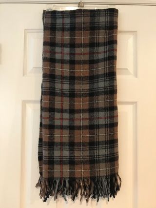 Lands End Coming Home Stadium Blanket Plaid Wool Throw 54 " X 60 "