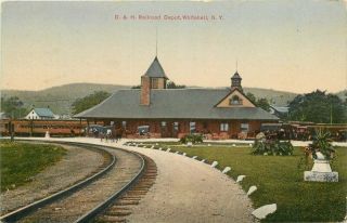 C - 1910 D&h Railroad Depot Whitehall York Track Postcard Ives James 716