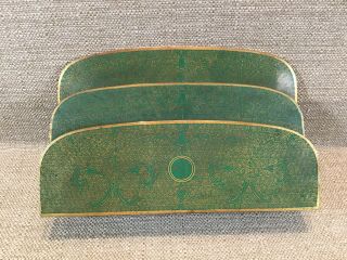 Antique Chinese Brass & Enamel & Cloisonne Letter Holder Box Desk Set