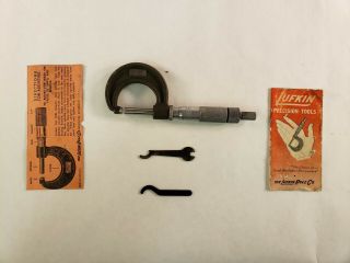 Vintage Lufkin No.  1941 Micrometer Tool - 0 - 1” - Machinist Mill W/ Paperwork