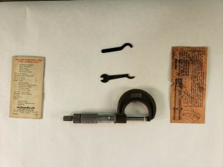 Vintage Lufkin No.  1941 Micrometer Tool - 0 - 1” - Machinist Mill W/ Paperwork 2