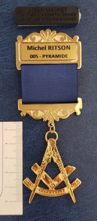 Past Master Gold Plated Jewel For Masonic Collar Regalia Freemasonry