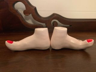 Vintage Bare Feet with Red Toenail Polish Salt and Pepper Shaker Set 2