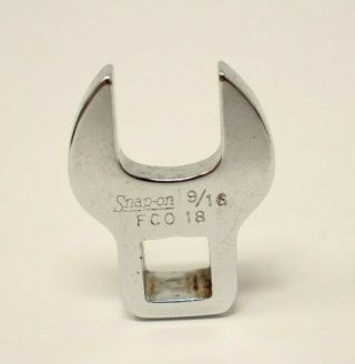 Snap On Crowfoot Wrench - 3/8 " Drive 9/16 " Open End - Fco18 - Usa Made -