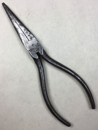 Vintage Utica Drop Forge & Tool Company 1033 - 6 Long Chain Nose Pliers Usa Tool