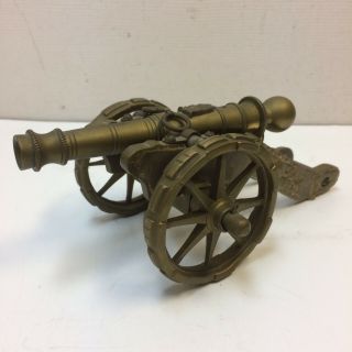 Vtg‼ Solid Brass Cannon Toy Or Desktop Paperweight Decor Model 8½ " L • S/h‼