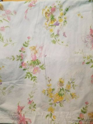 Hanna Fairy Sheeting Pottery Barn Kids Full Queen Flat Sheet Floral White