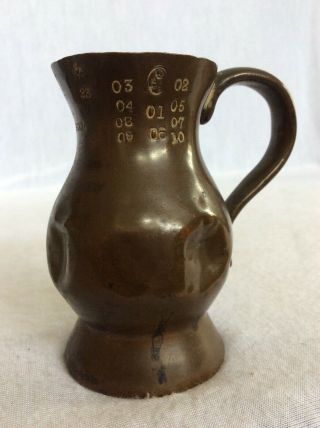 Antique Copper Half - Gill 1/2 GILL Measure Cup.  Marked Crown VR GR 479 Midlothian 3