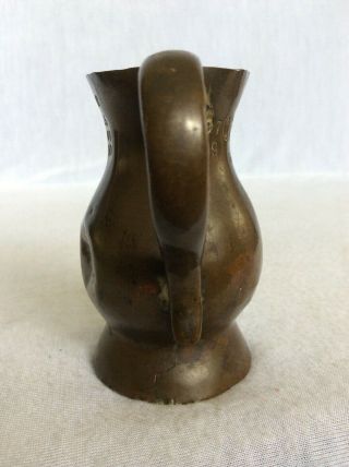 Antique Copper Half - Gill 1/2 GILL Measure Cup.  Marked Crown VR GR 479 Midlothian 4